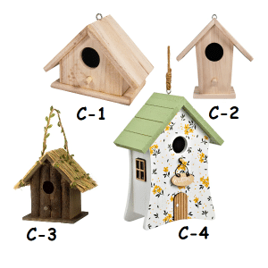 Casette in legno per uccellini