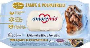Salviette detergenti zampe e polpastrelli 60 pezzi